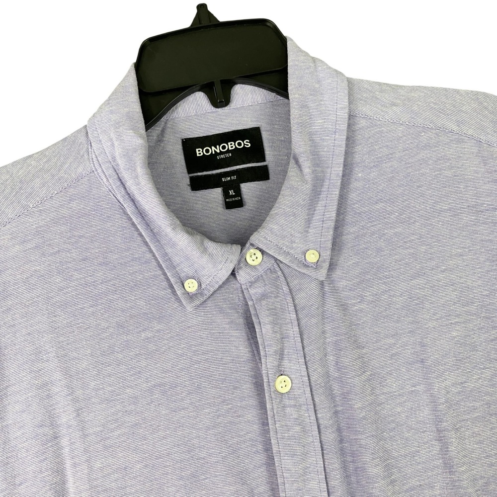 Bonobos Stretch Slim Fit Button Down Shirt Men XL Short Sleeve‎ Casual Modern